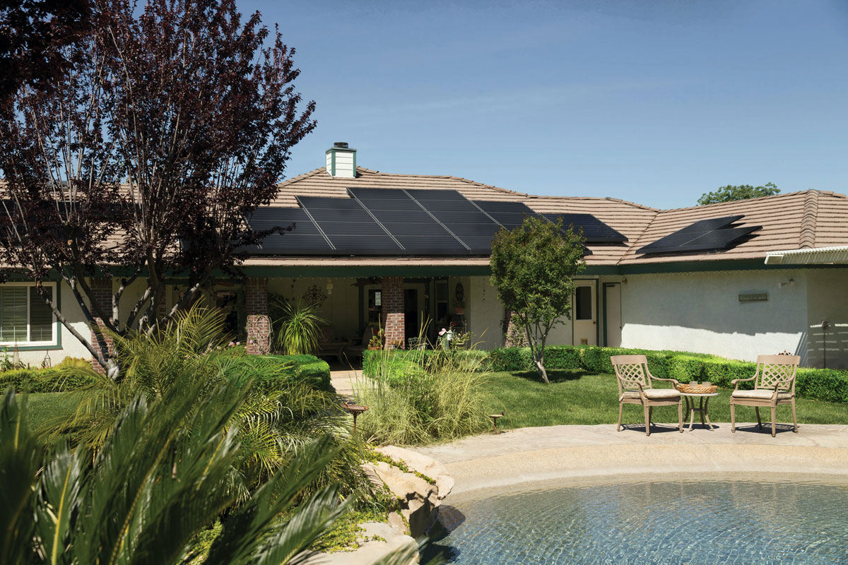 Solar panels on home roof